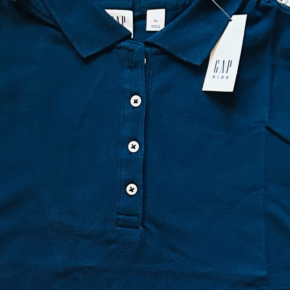 New GAP Kids Uniform Polo Shirt Size XL 12 Organic Cotton, Navy Blue, Gap Girls - Picture 4 of 7